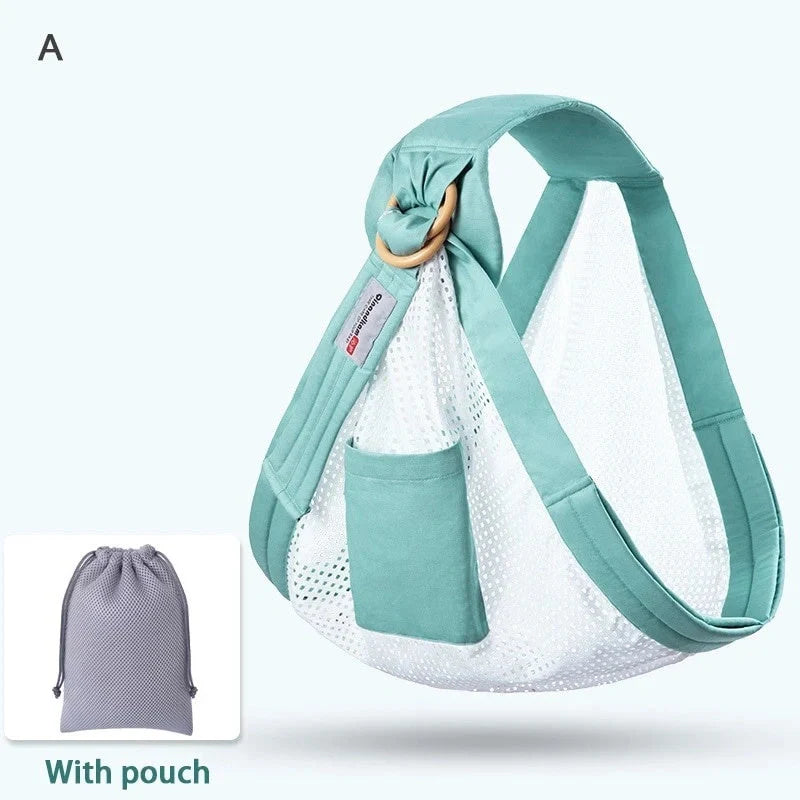 Adjustable baby wrap carrier sling in various colors for comfortable infant carrying