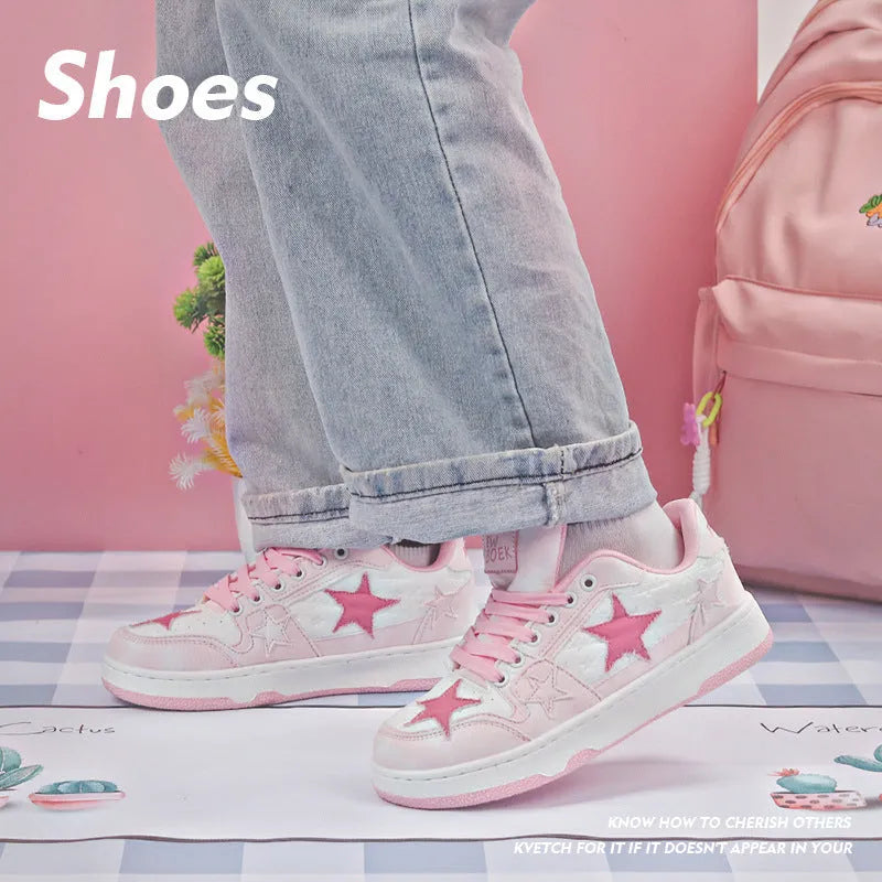 Adult skateboard shoes with denim upper and round toe design in black, green, pink colours