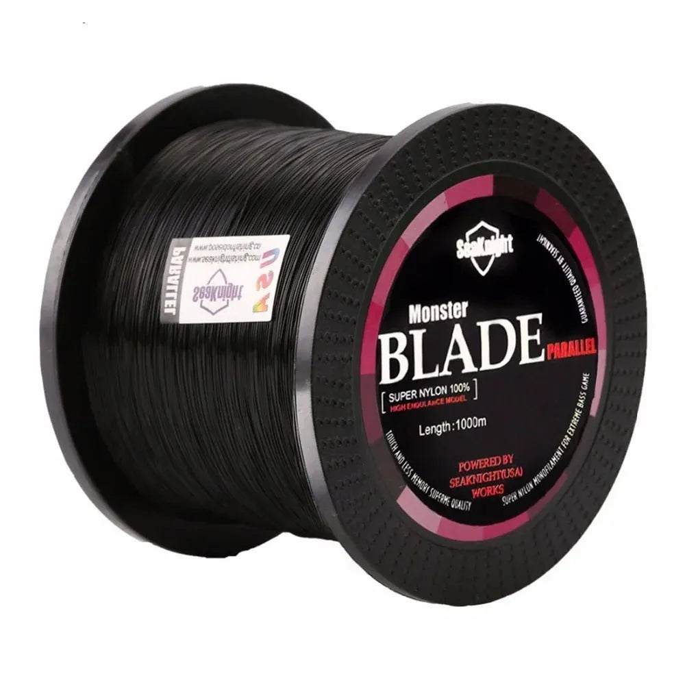 Seaknight 1000 M nylon fishing line spool in one of five colours: white, green, blue, yellow, or black.