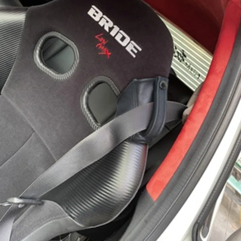Genuine leather racing seat belt cover for bucket seats in multiple colour options