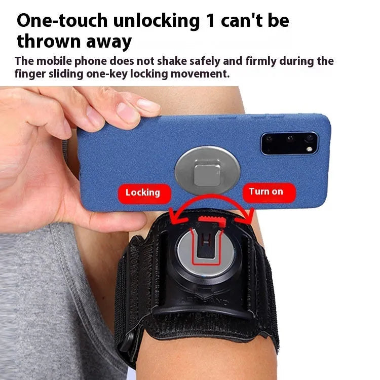 Black mobile phone arm bag for takeaway driving and running with wrist strap