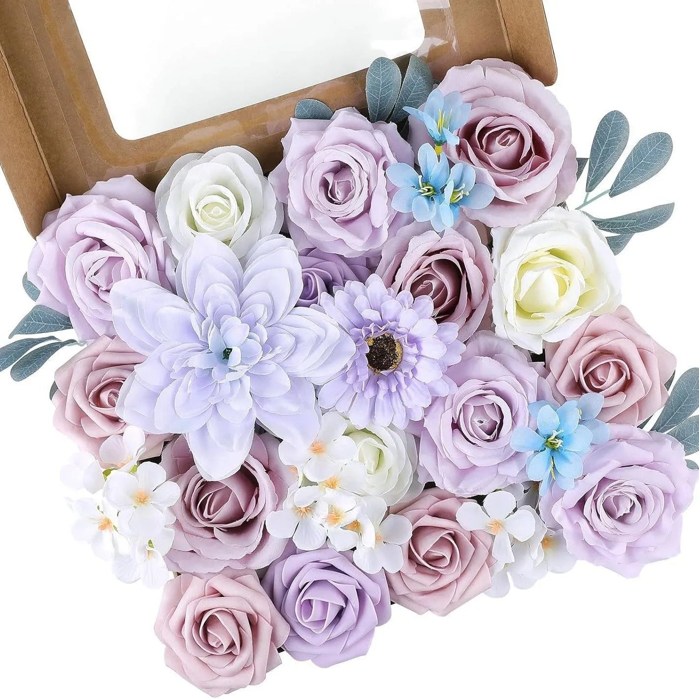 Silk flower wedding simulation box flower for layout planning in a selection of colours.