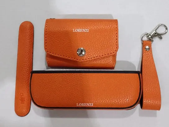 Waterproof PU leather protective storage bag in leopard print or yellow colour with zip closure