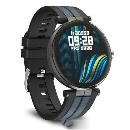 Smart watch with blood pressure monitoring on wrist showing heart rate tracking display