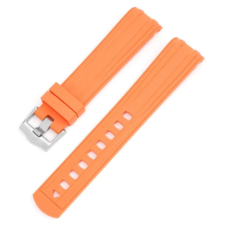 20mm wide genuine leather smartwatch strap in multiple colours with silver buckle.