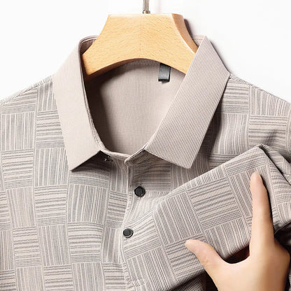 Men's slim fit lapel t-shirt in chemical fibre blend fabric available in multiple colours and sizes