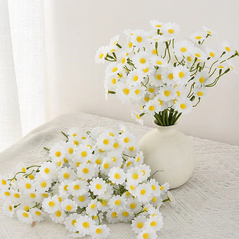 Artificial silk chrysanthemum bouquet bundle wedding photography prop home decor craft arrangement in beige with painted plastic embossed detailing