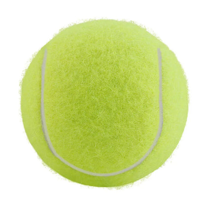 Rubber bite-resistant dog tennis ball in assorted bright colours, 6.3cm diameter.