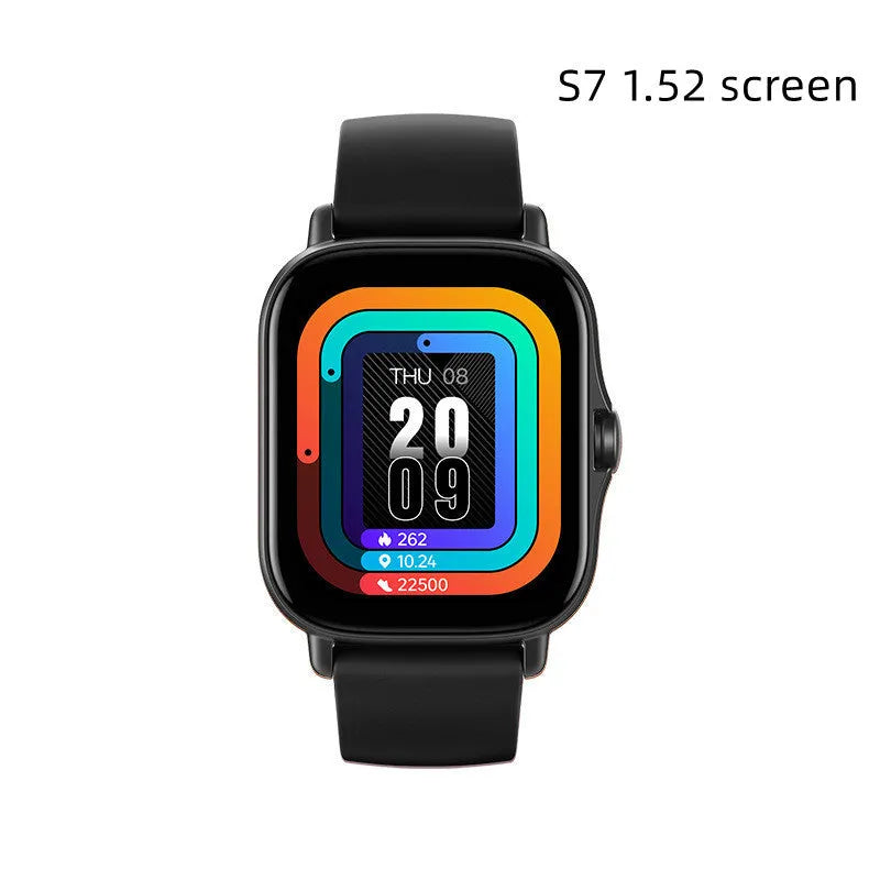 GT20 smartwatch with alloy case and silicone strap on a wrist, displaying heart rate data on its screen.