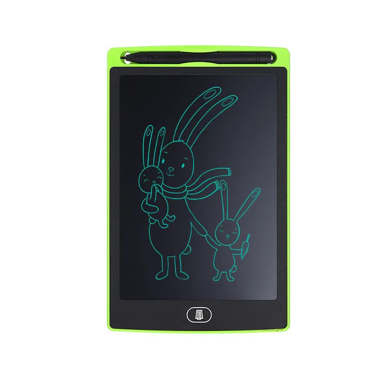 Children's electronic writing board drawing tablet in black white red green colours for teenagers