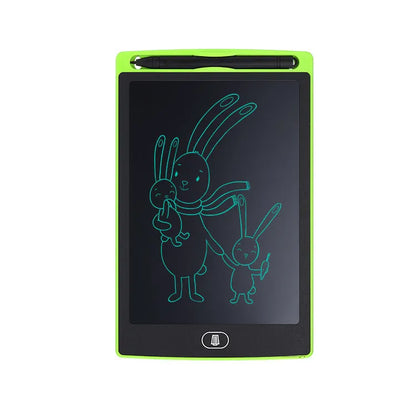 Children's electronic writing board drawing tablet in black white red green colours for teenagers