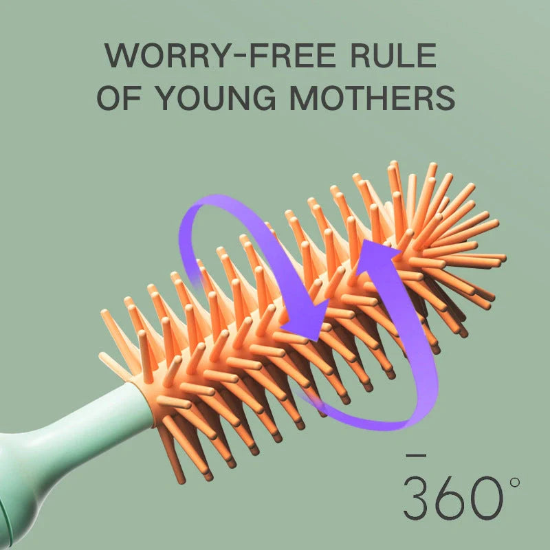 Electric Silicone Bottle Brush with rotating head for cleaning baby bottles and pacifiers