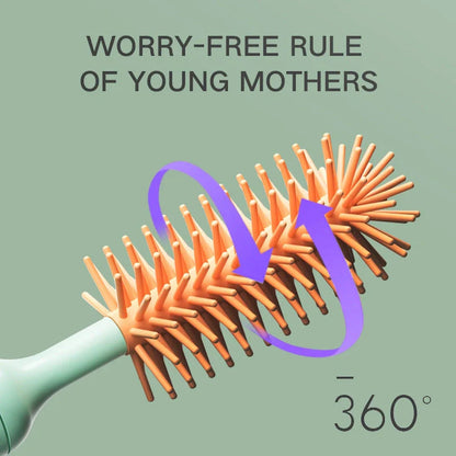 Electric Silicone Bottle Brush with rotating head for cleaning baby bottles and pacifiers
