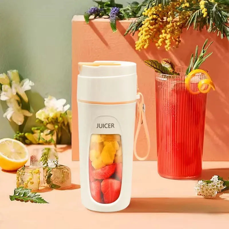 Portable Blender Electric USB Charging Juicer Cup 600-800ml Capacity for Smoothies Shakes Outdoor Kitchen Use with Borosilicate Glass Liner in Fresh Orange Grass Green Light Purple
