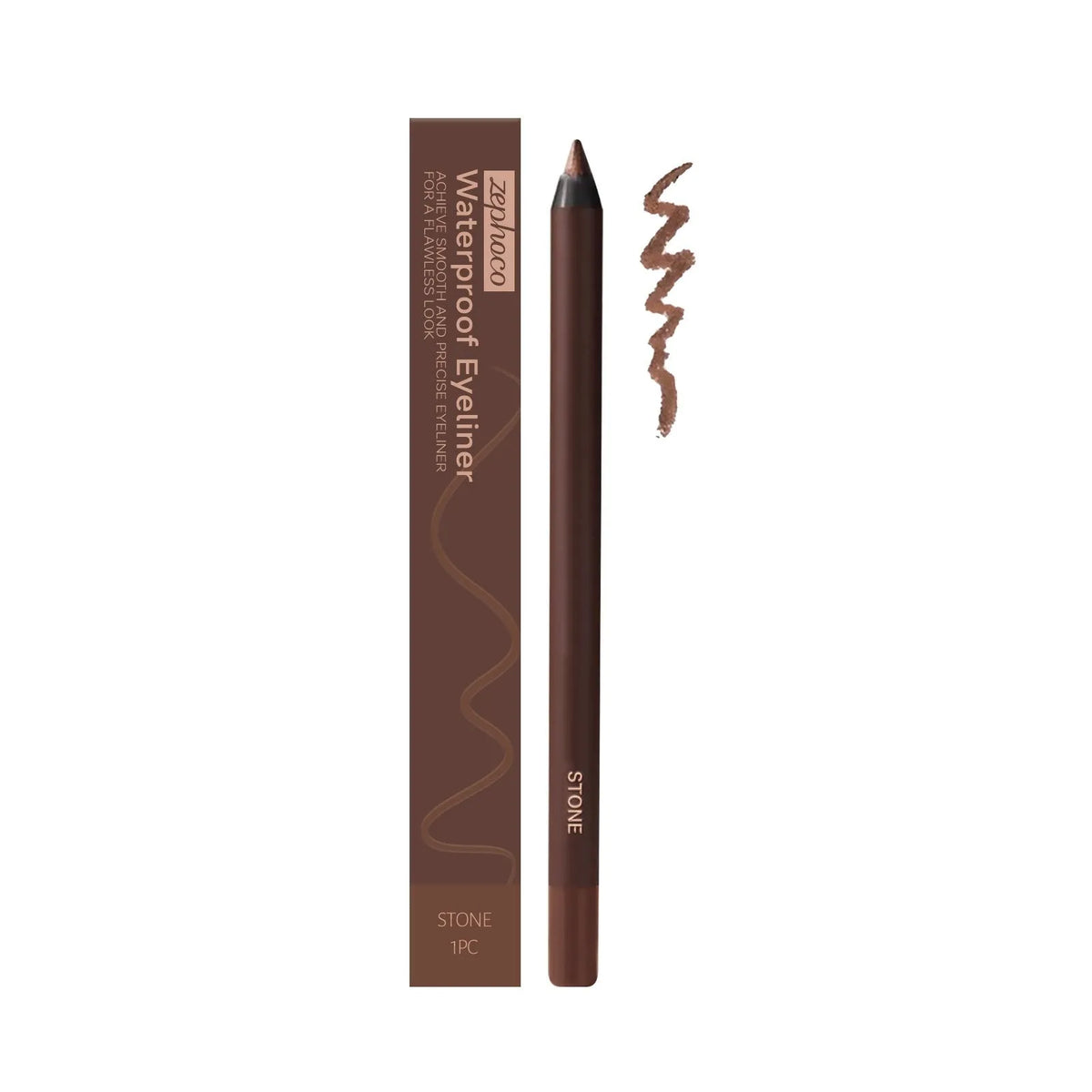 Waterproof liquid eyeliner pen in seven colours showing the fine-tip brush.
