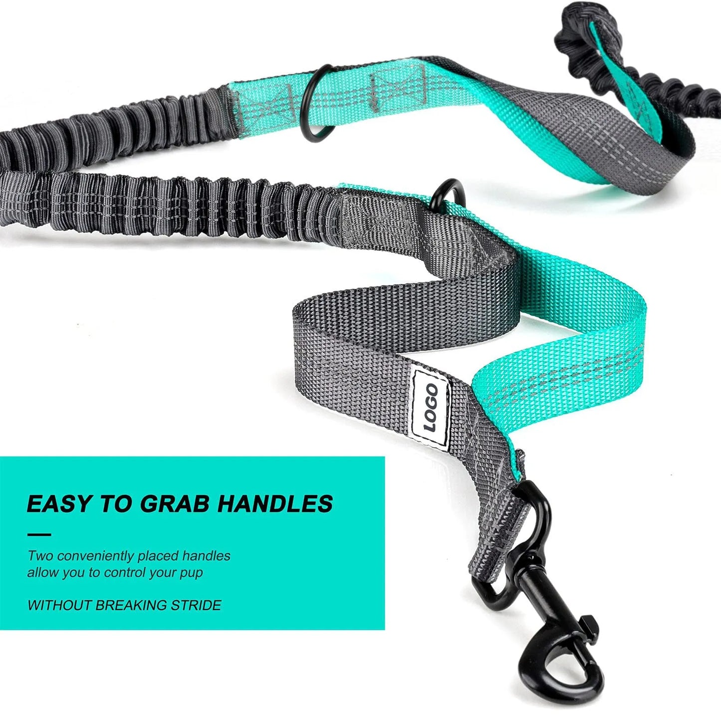 Black nylon dog walking set with adjustable waist bag, leash, and collar for outdoor pet training
