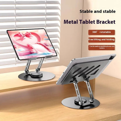 Carbon steel folding rotating notebook bracket, 260 x 220 x 46mm, for tablet and laptop desks