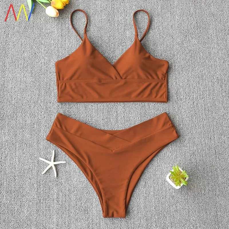 Women's two-piece swimwear bikini in quick-drying polypropylene fabric