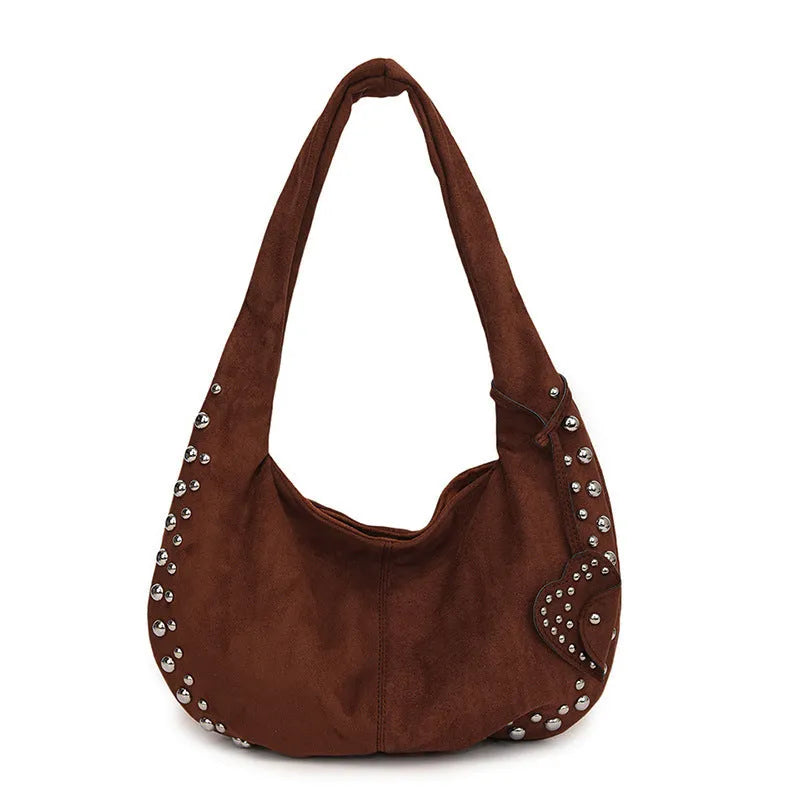 Soft plush women's tote handbag in retro style, shown in available colours