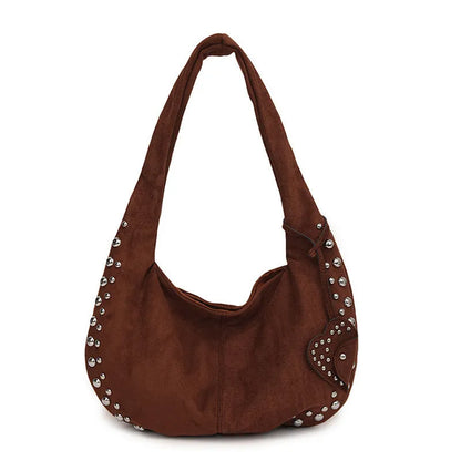 Soft plush women's tote handbag in retro style, shown in available colours