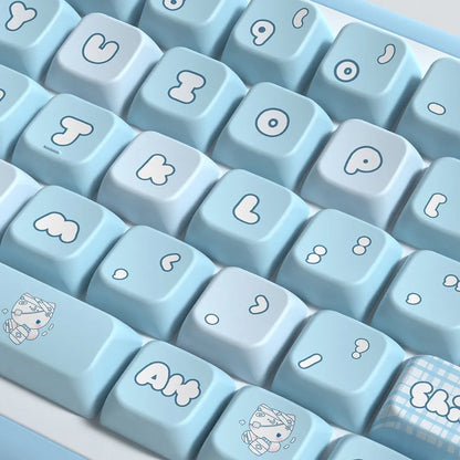 Watercolour kitten design custom keycap set for mechanical keyboards with sublimation print on PTB plastic