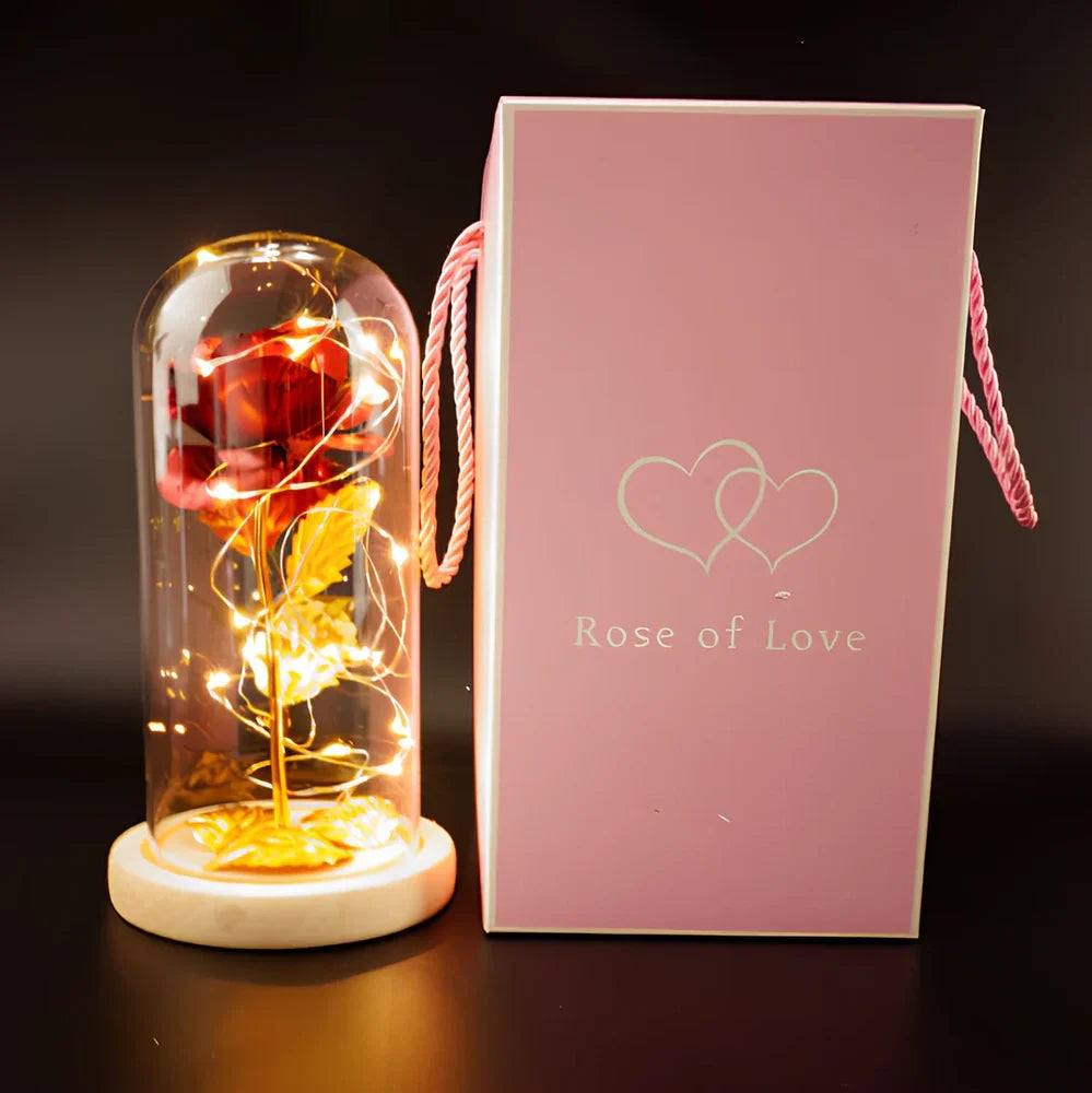 Little Prince Rose Glass Cover with 20cm diameter dome protecting plastic flower arrangement