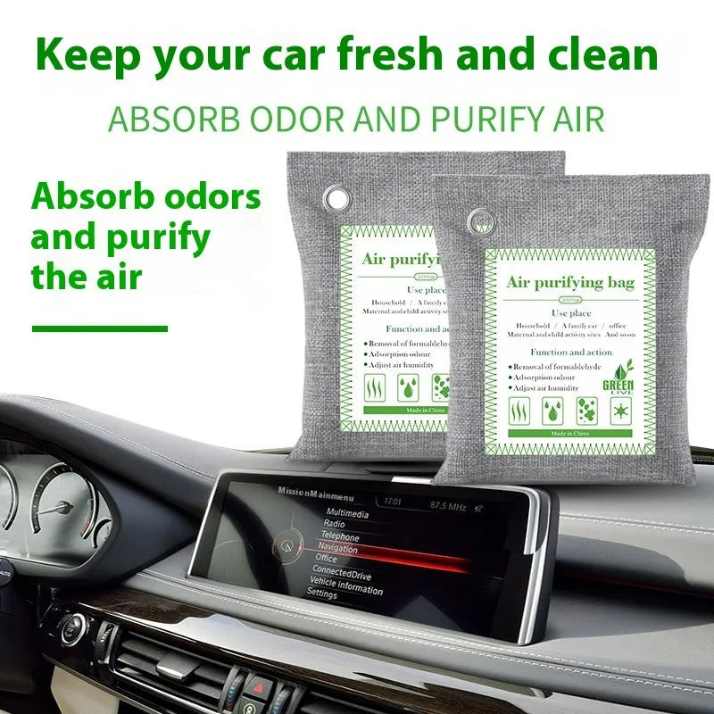 Bamboo charcoal formaldehyde removal bags in sewing style packaging for household air purification