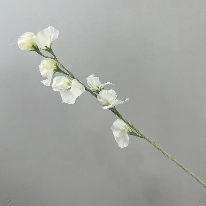 Purple flocked silk artificial fragrant pea flower standing 63cm tall