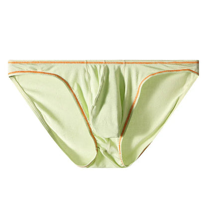 Men's ice silk modal underwear with butt-lift design shown in multiple colour options