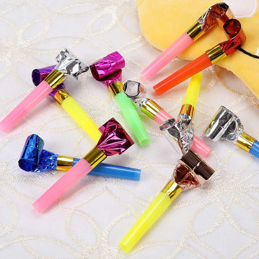 Colourful dragon-themed plastic hammers or sticks, perfect as party favours for children's events and celebrations