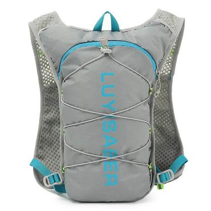 Multifunctional nylon running backpack with reflective strips, shown in one of six colour options.