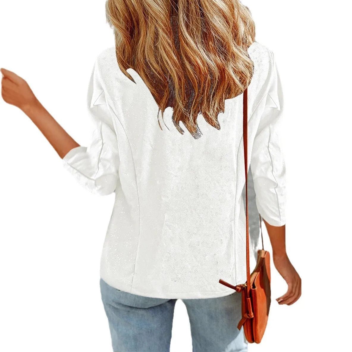 Slim fit long sleeve polyester cardigan jacket in black, white, or wine red.