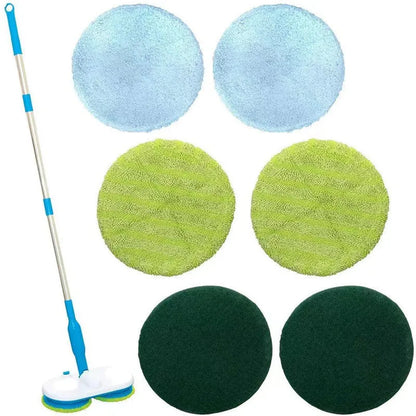 Wireless electric floor mop with charging capability and multiple cleaning pads