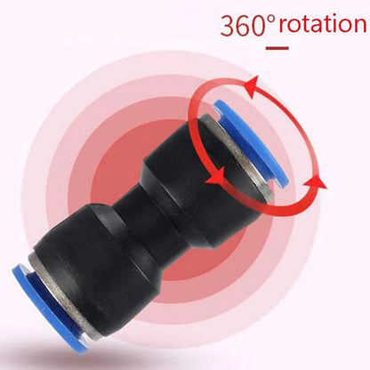 Blue Jinqi pneumatic straight-through quick connector for PU tubing, pack of 100 units.