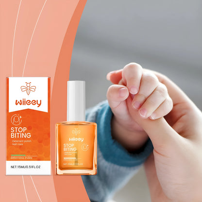 15ml glass and plastic bottle of bitter anti-bite nail water for children