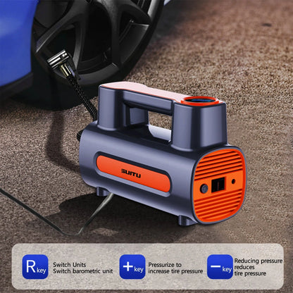 12V DC Portable Tire Inflator with digital display and USB charging
