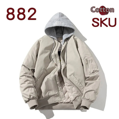 Men's plus-size pilot jacket in loose fit with embedded line pockets