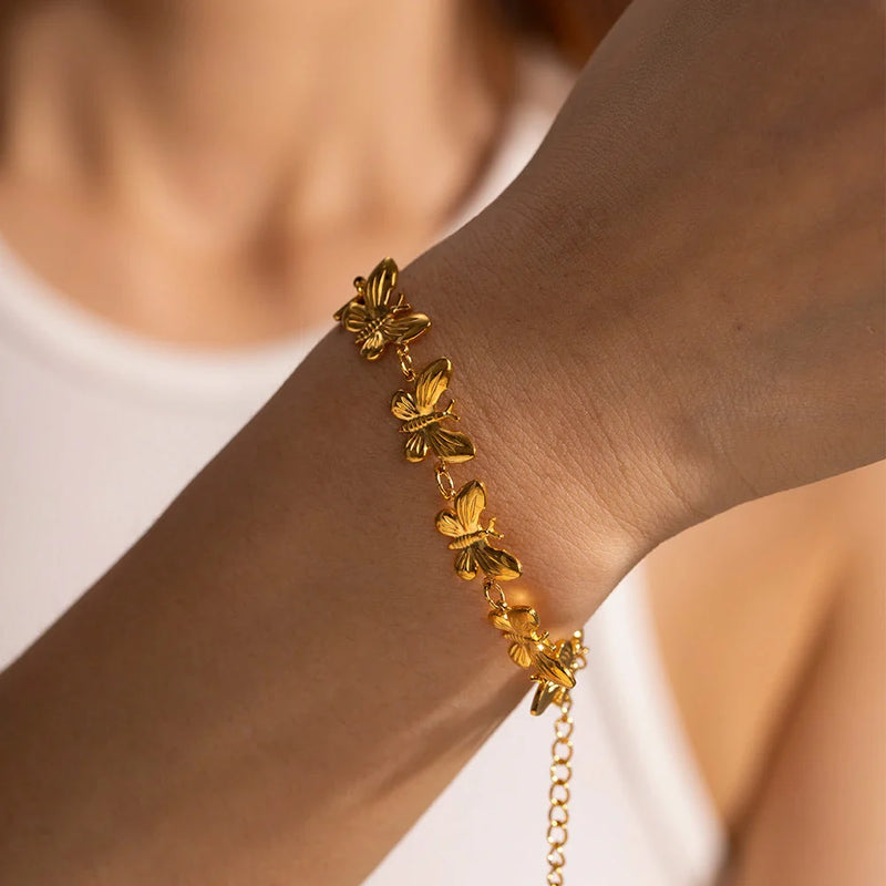 Homeenjoy UK Elegant Butterfly-Inspired Stainless Steel Bracelet for Stylish Women