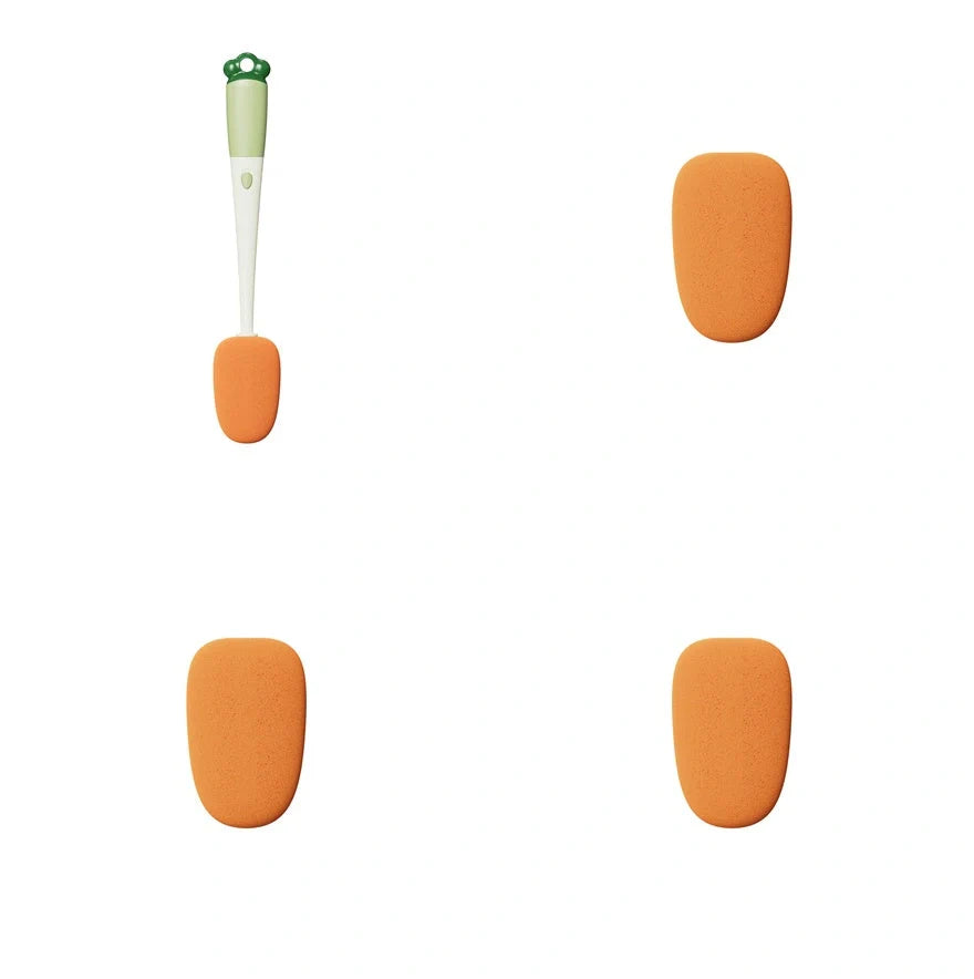 3-in-1 multifunctional cleaning brush set with carrot design for cups and bottles