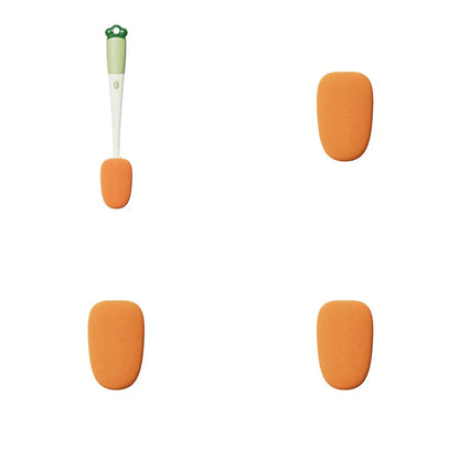 3-in-1 multifunctional cleaning brush set with carrot design for cups and bottles