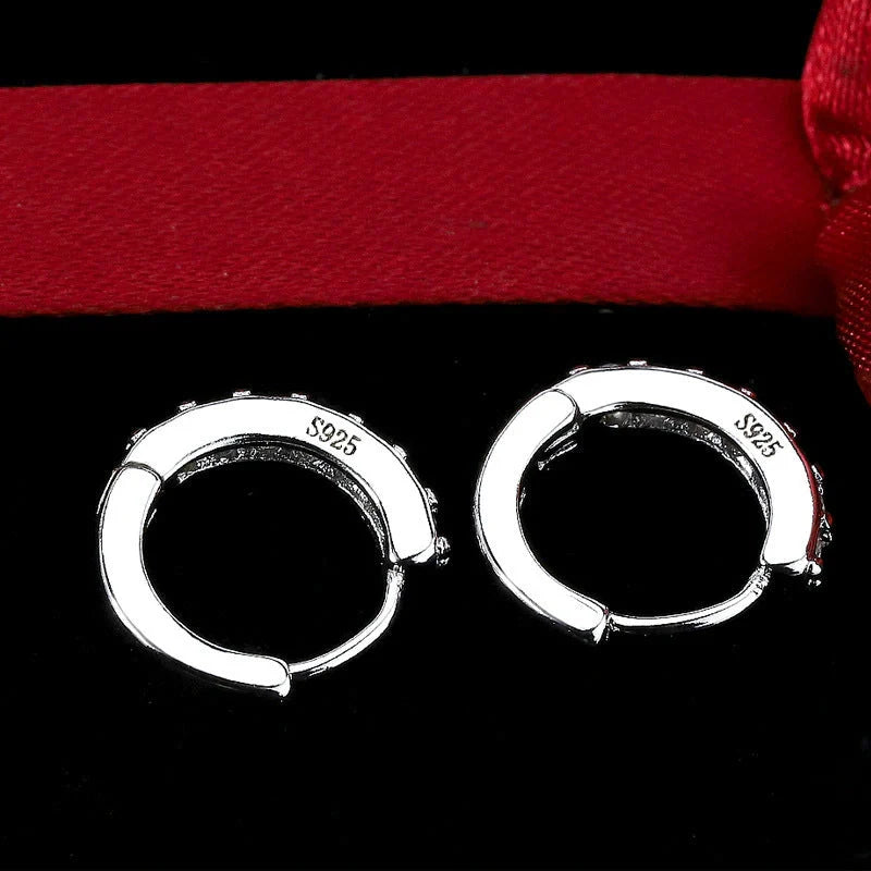 Elegant sterling silver diamond needle earrings for women