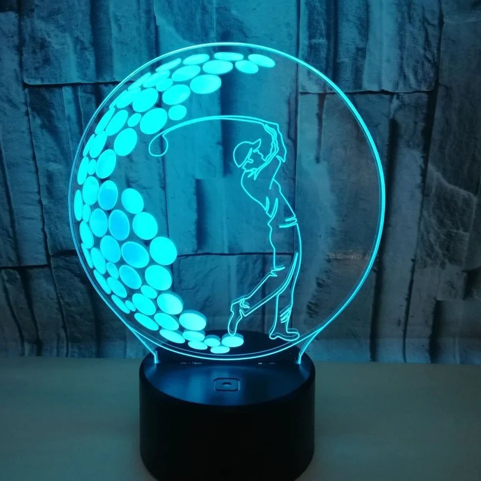 3D acrylic night light in black or crack design with touch and remote control, 3W LED for home corridors