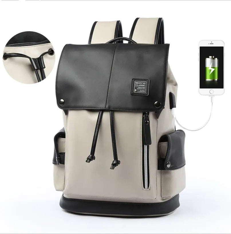 Square vertical crossbody bag in high quality PU with double root strap, car suture detail, 31x17x44cm, black or black and white