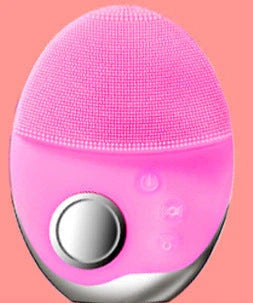 Electric Silicone Face Washer with adjustable vibration and LED skin therapy lights