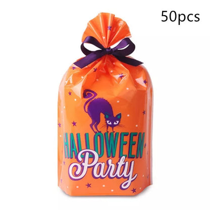 Holy Festival Candy Bag Halloween in orange and dark purple, perfect for festive candy distribution