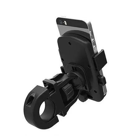 Black ABS plastic bicycle mobile phone holder with dual-layer protection and security rope