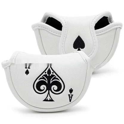 PU golf putter sleeve protection cover accessory shown in available colour options