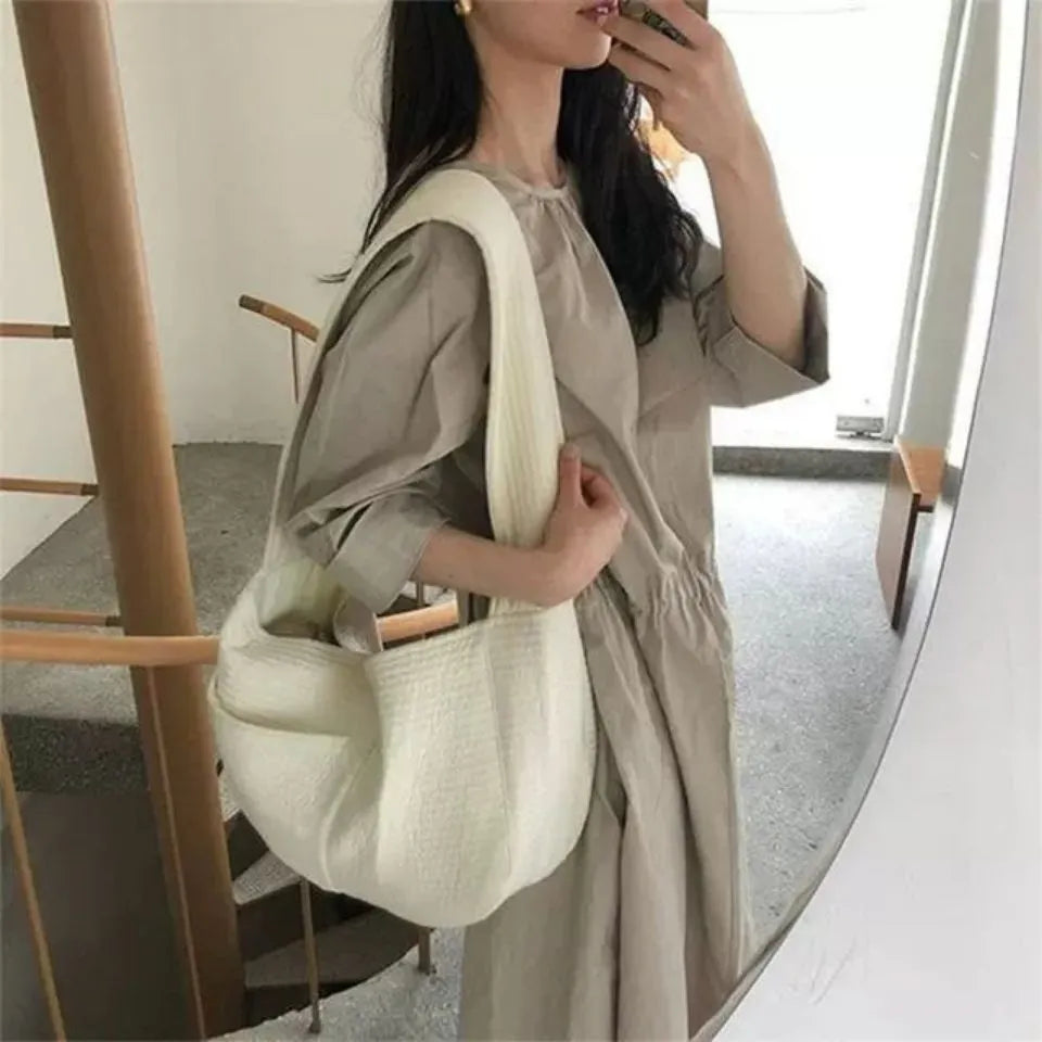 Handmade white canvas pet carrier shoulder bag for small dog or cat, sizes S and L