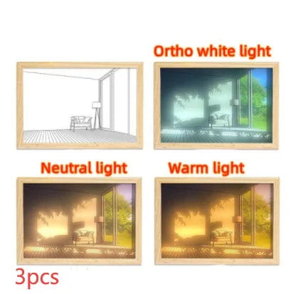 Customizable illuminated picture frame with adjustable LED lighting for home decor
