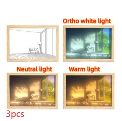 Customizable illuminated picture frame with adjustable LED lighting for home decor